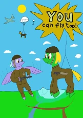 Artist: All the Clovers <br>
		Don't let the pegasi have all the fun! Join a Paratrooper regiment today!